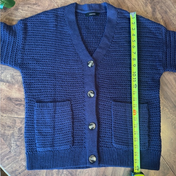 Women's Cardigan Trio in Navy, Olive Green and Black Chevron - Picture 9 of 10